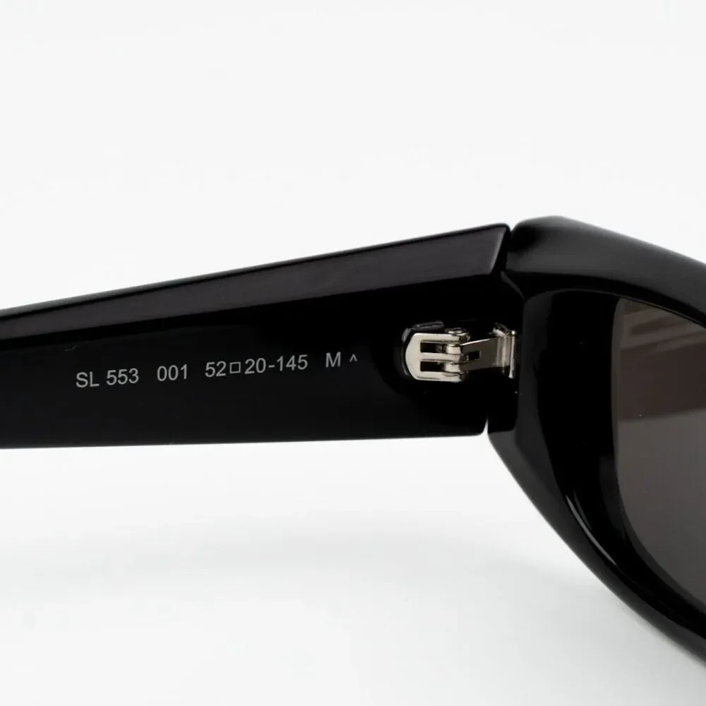 NEW Saint Laurent SL553 001 Black Grey Rectangle Unisex Sunglasses